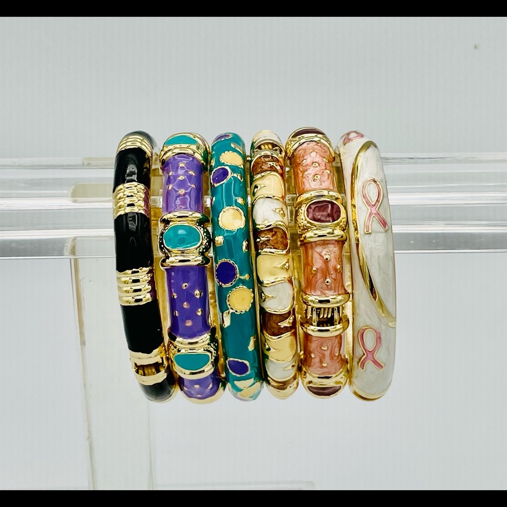 6 pieces enameled bangles